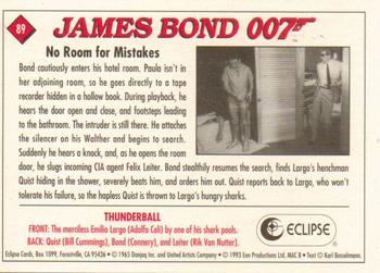 1993 Eclipse James Bond Series 1 #89 No Room for Mistakes Back