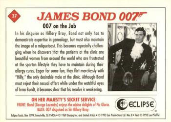 1993 Eclipse James Bond Series 2 #37 007 on the Job Back