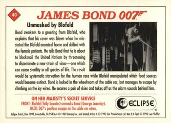 1993 Eclipse James Bond Series 2 #40 Unmasked by Blofeld Back