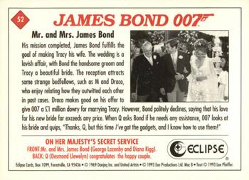 1993 Eclipse James Bond Series 2 #52 Mr. and Mrs. James Bond Back
