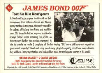 1993 Eclipse James Bond Series 2 #53 Tears for Miss Moneypenny Back