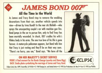 1993 Eclipse James Bond Series 2 #54 All the Time in the World Back
