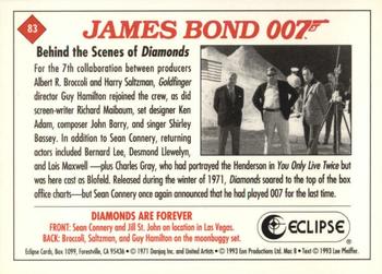 1993 Eclipse James Bond Series 2 #83 Behind the Scenes of Diamonds Back