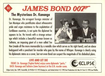 1993 Eclipse James Bond Series 2 #85 The Mysterious Dr. Kananga Back