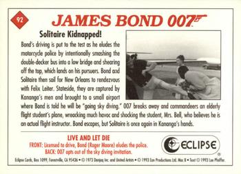 1993 Eclipse James Bond Series 2 #92 Solitaire Kidnapped Back