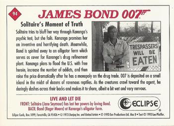 1993 Eclipse James Bond Series 2 #94 Solitaire's Moment of Truth Back