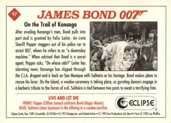 1993 Eclipse James Bond Series 2 #97 On the Trail of Kananga Back