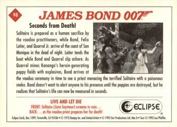 1993 Eclipse James Bond Series 2 #98 Seconds from Death! Back