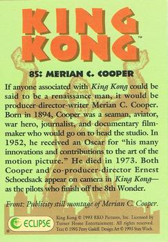 1993 Eclipse King Kong Movie #85 Merian C. Cooper Back