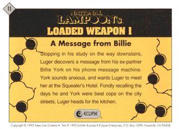 1993 Eclipse Loaded Weapon 1 #11 A Message from Billie Back