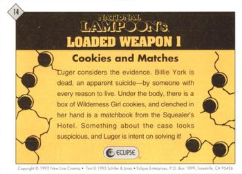 1993 Eclipse Loaded Weapon 1 #14 Cookies and Matches Back