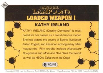 1993 Eclipse Loaded Weapon 1 #106 Kathy Ireland Back