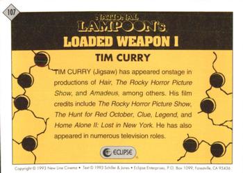 1993 Eclipse Loaded Weapon 1 #107 Tim Curry Back