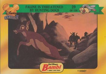 1993 Dynamic Disney Classics #29 Faline is threatened by hunting dogs Front
