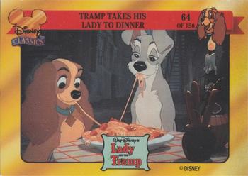 1993 Dynamic Disney Classics #64 Tramp takes his Lady to dinner Front
