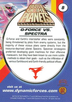 2002 Dynamic Forces Battle of the Planets #8 G-Force vs. Spectra Back