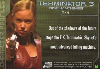 2003 Comic Images Terminator 3 #3 T-X Back