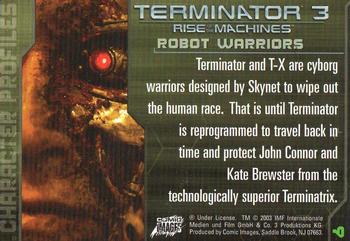 2003 Comic Images Terminator 3 #9 Robot Warriors Back