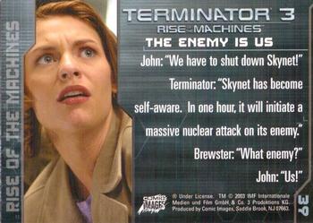 2003 Comic Images Terminator 3 #39 The Enemy is Us Back