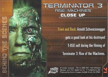 2003 Comic Images Terminator 3 #71 Close Up Back