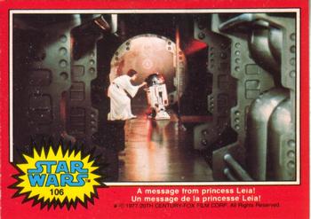 1977 O-Pee-Chee Star Wars #106 A message from Princess Leia! Front