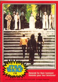 1977 O-Pee-Chee Star Wars #116 Honored for their heroism! Front