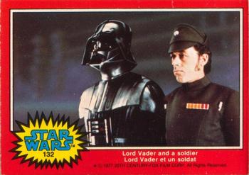 1977 O-Pee-Chee Star Wars #132 Lord Vader and a soldier Front