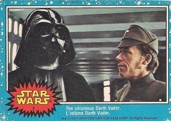 1977 O-Pee-Chee Star Wars #7 The villainous Darth Vader Front