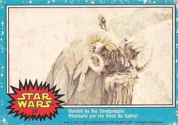 1977 O-Pee-Chee Star Wars #20 Hunted by the Sandpeople! Front