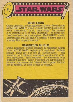1977 O-Pee-Chee Star Wars #43 Luke prepares to swing across the chasm Back