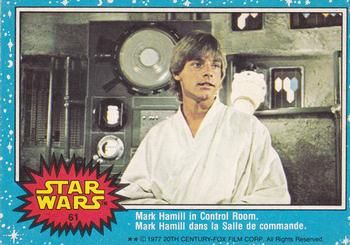 1977 O-Pee-Chee Star Wars #61 Mark Hamill in Control Room Front