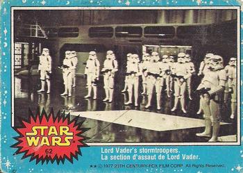 1977 O-Pee-Chee Star Wars #62 Lord Vader's stormtroopers Front