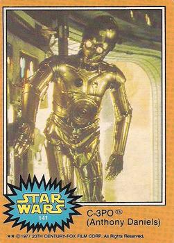 1977 O-Pee-Chee Star Wars #141 C-3PO (Anthony Daniels) Front