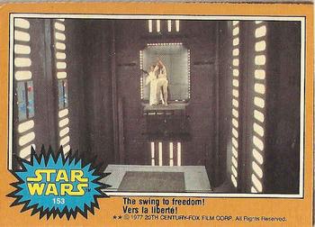1977 O-Pee-Chee Star Wars #153 The swing to freedom! Front