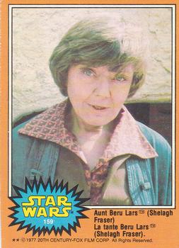 1977 O-Pee-Chee Star Wars #159 Aunt Beru Lars (Shelagh Fraser) Front