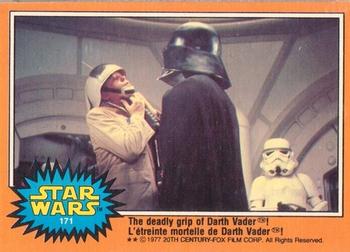 1977 O-Pee-Chee Star Wars #171 The deadly grip of Darth Vader! Front