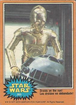 1977 O-Pee-Chee Star Wars #203 Droids on the run! Front