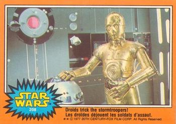 1977 O-Pee-Chee Star Wars #208 Droids trick the stormtroopers! Front