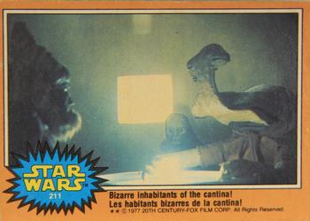 1977 O-Pee-Chee Star Wars #211 Bizarre inhabitants of the cantina! Front