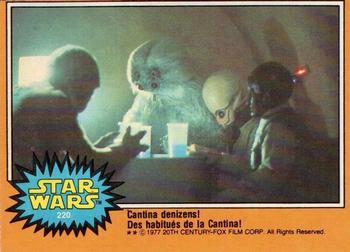 1977 O-Pee-Chee Star Wars #220 Cantina denizens! Front