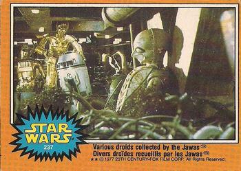 1977 O-Pee-Chee Star Wars #237 Various droids collected by the Jawas Front