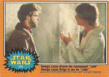 1977 O-Pee-Chee Star Wars #255 George Lucas directs his counterpart 