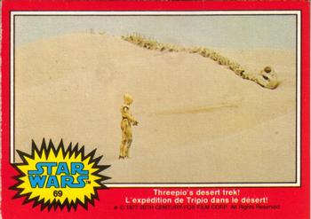 1977 O-Pee-Chee Star Wars #69 Threepio's desert trek! Front