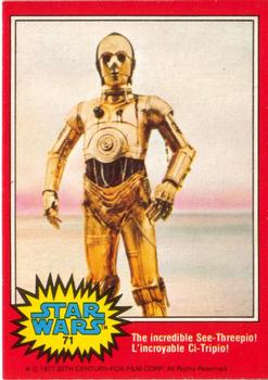 1977 O-Pee-Chee Star Wars #71 The incredible See-Threepio! Front