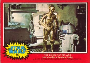 1977 O-Pee-Chee Star Wars #73 The droids wait for Luke Front