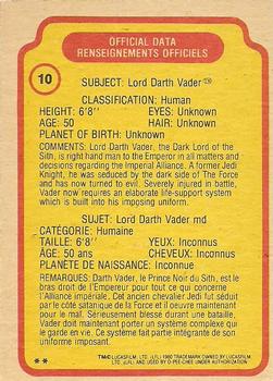 1980 O-Pee-Chee The Empire Strikes Back #10 Darth Vader Back