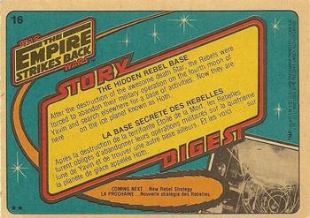 1980 O-Pee-Chee The Empire Strikes Back #16 The Hidden Rebel Base Back