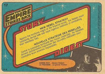 1980 O-Pee-Chee The Empire Strikes Back #17 New Rebel Strategy Back