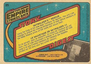 1980 O-Pee-Chee The Empire Strikes Back #25 Skywalker's Rescue Back