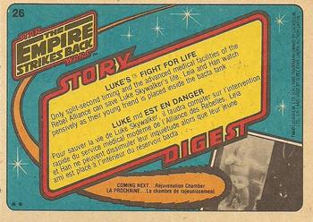 1980 O-Pee-Chee The Empire Strikes Back #26 Luke's Fight For Life Back